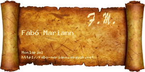 Fabó Mariann névjegykártya